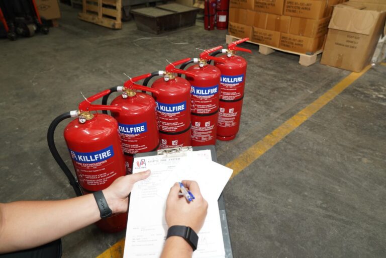 SCDF approved fire extinguisher maintenance service tag sticker example